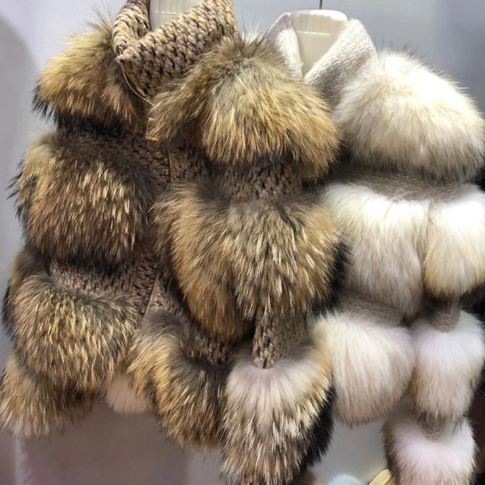 Stunning crop real fur coat